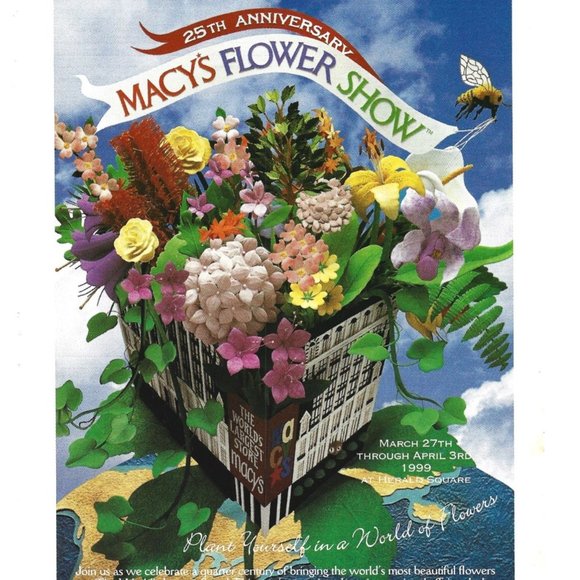 Macy's Flower Show 25th Anniversary World of Flowers 1990s Vintage Print Ad - Picture 2 of 2